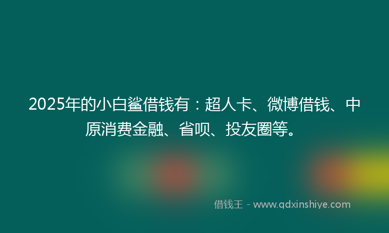 2025年的小白鲨借钱有：超人卡、微博借钱、中原消费金融、省呗、投友圈等。