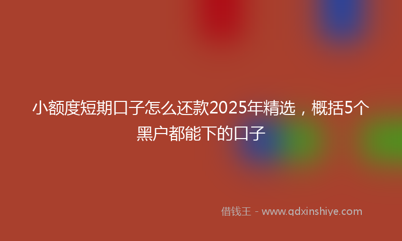 小额度短期口子怎么还款2025年精选，概括5个黑户都能下的口子