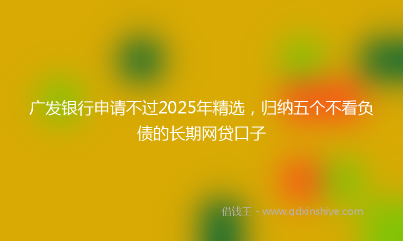 广发银行申请不过2025年精选，归纳五个不看负债的长期网贷口子