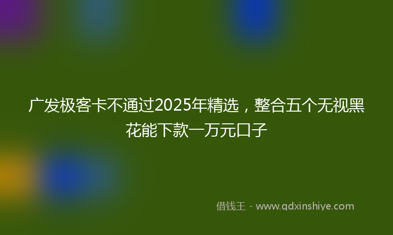 广发极客卡不通过2025年精选，整合五个无视黑花能下款一万元口子