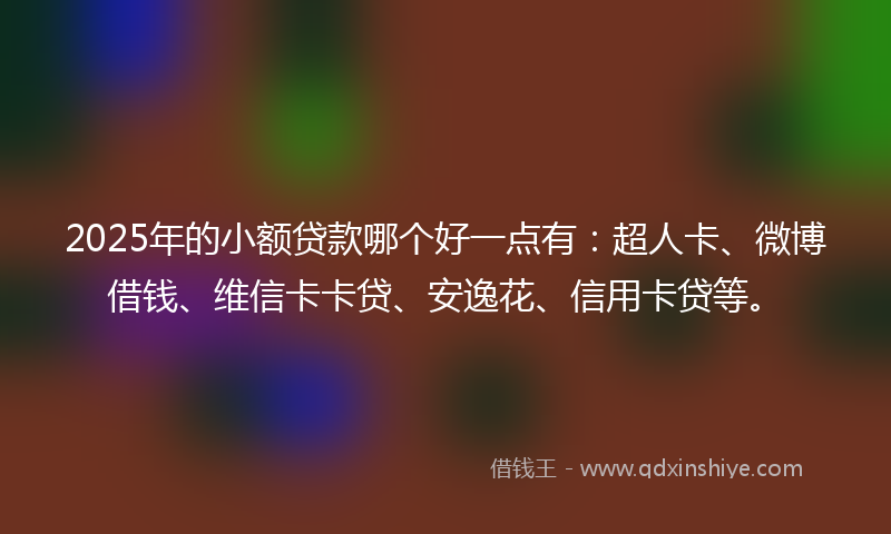 2025年的小额贷款哪个好一点有：超人卡、微博借钱、维信卡卡贷、安逸花、信用卡贷等。