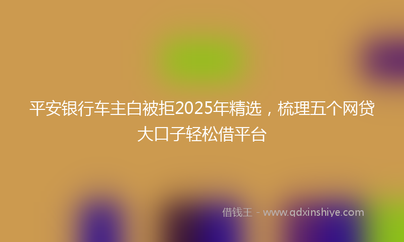 平安银行车主白被拒2025年精选，梳理五个网贷大口子轻松借平台