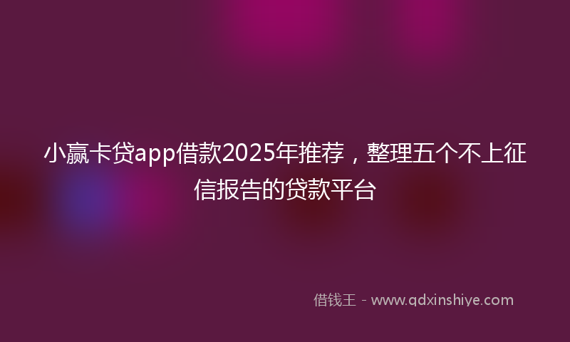 小赢卡贷app借款2025年推荐，整理五个不上征信报告的贷款平台