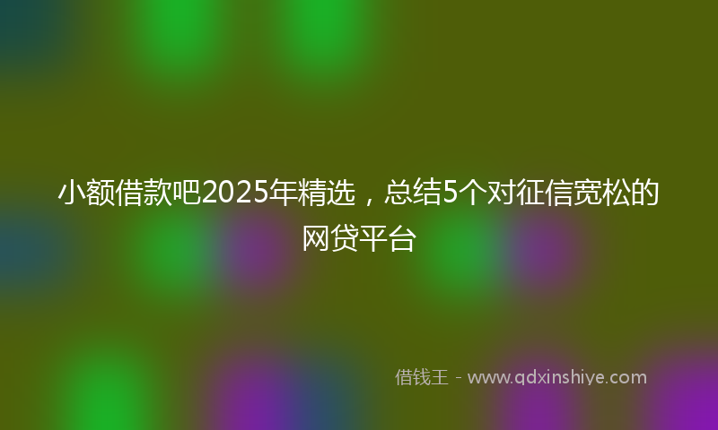 小额借款吧2025年精选，总结5个对征信宽松的网贷平台