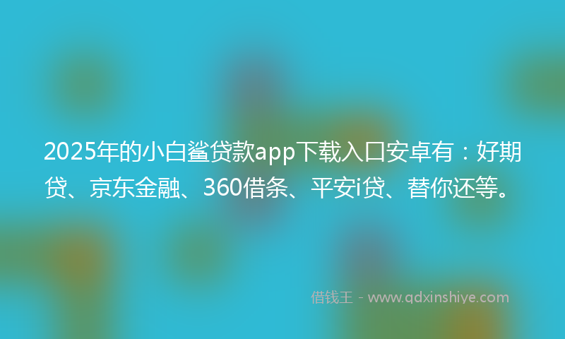 2025年的小白鲨贷款app下载入口安卓有：好期贷、京东金融、360借条、平安i贷、替你还等。