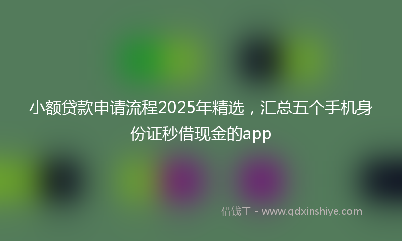 小额贷款申请流程2025年精选，汇总五个手机身份证秒借现金的app