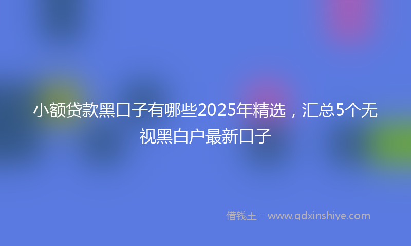 小额贷款黑口子有哪些2025年精选，汇总5个无视黑白户最新口子