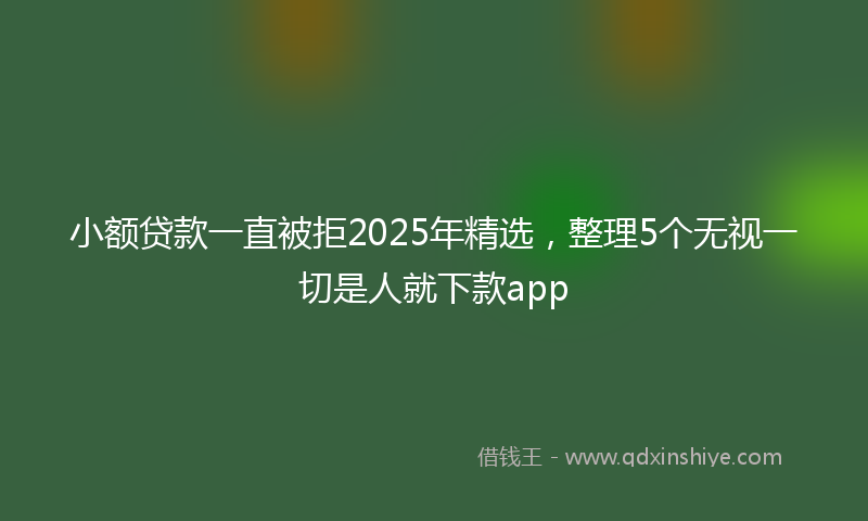 小额贷款一直被拒2025年精选，整理5个无视一切是人就下款app