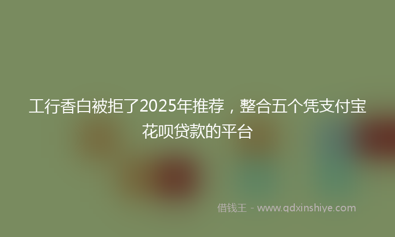 工行香白被拒了2025年推荐，整合五个凭支付宝花呗贷款的平台