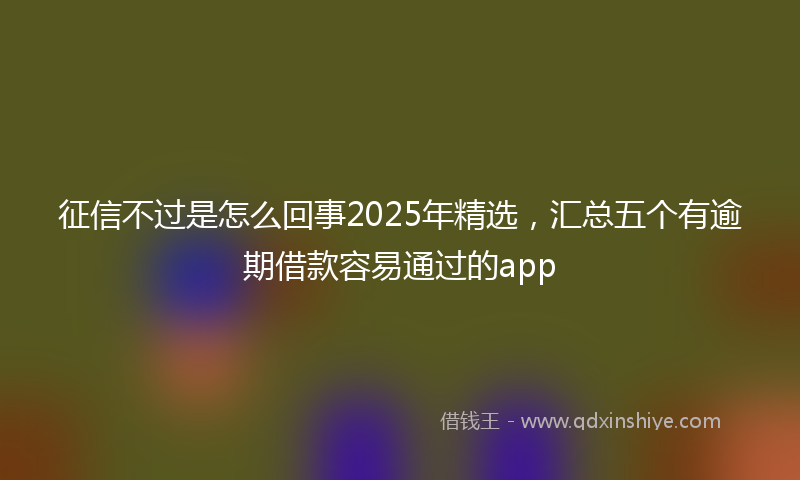 征信不过是怎么回事2025年精选，汇总五个有逾期借款容易通过的app