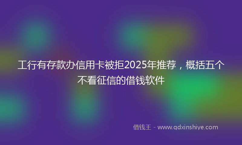 工行有存款办信用卡被拒2025年推荐，概括五个不看征信的借钱软件