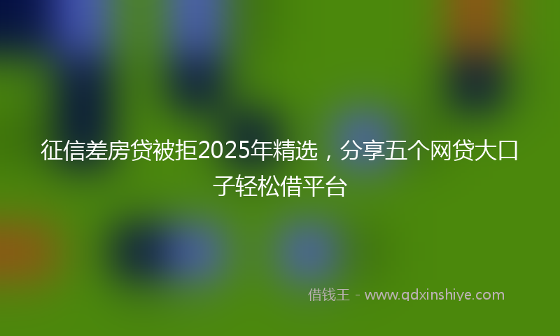征信差房贷被拒2025年精选，分享五个网贷大口子轻松借平台