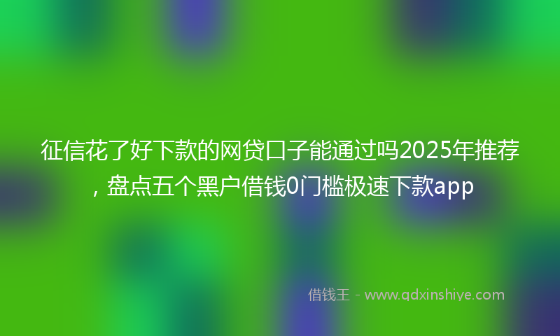 征信花了好下款的网贷口子能通过吗2025年推荐，盘点五个黑户借钱0门槛极速下款app