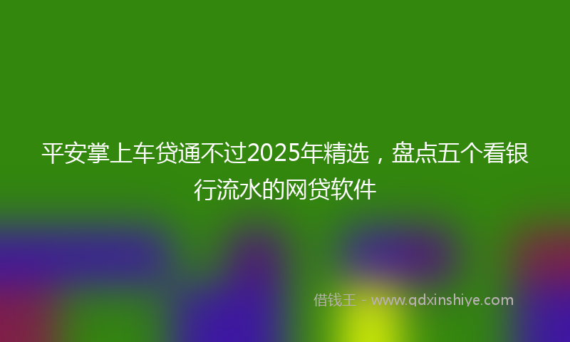 平安掌上车贷通不过2025年精选，盘点五个看银行流水的网贷软件
