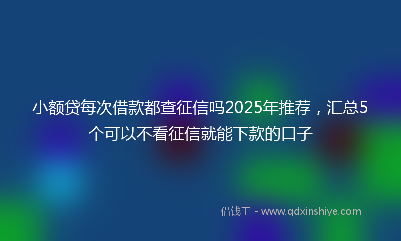 小额贷每次借款都查征信吗2025年推荐，汇总5个可以不看征信就能下款的口子