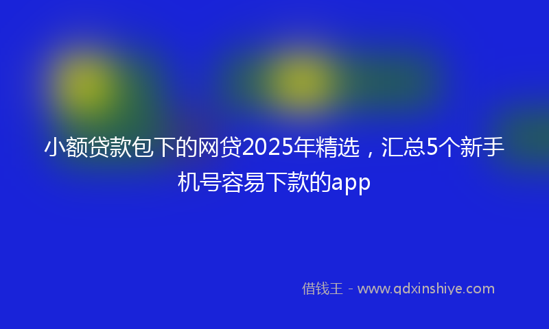 小额贷款包下的网贷2025年精选，汇总5个新手机号容易下款的app