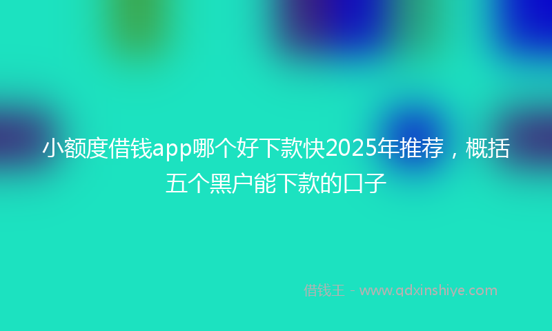 小额度借钱app哪个好下款快2025年推荐，概括五个黑户能下款的口子