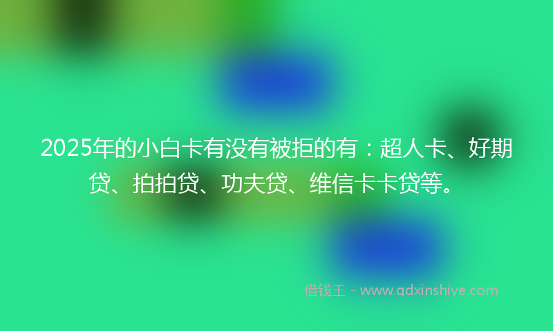 2025年的小白卡有没有被拒的有：超人卡、好期贷、拍拍贷、功夫贷、维信卡卡贷等。