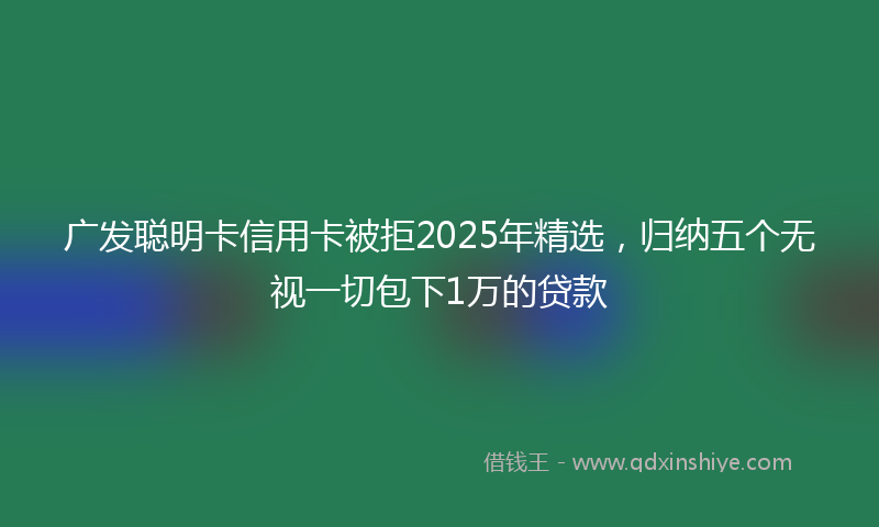 广发聪明卡信用卡被拒2025年精选，归纳五个无视一切包下1万的贷款