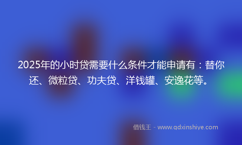 2025年的小时贷需要什么条件才能申请有：替你还、微粒贷、功夫贷、洋钱罐、安逸花等。