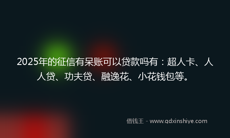 2025年的征信有呆账可以贷款吗有：超人卡、人人贷、功夫贷、融逸花、小花钱包等。