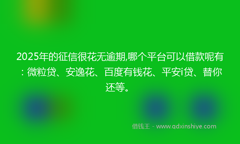 2025年的征信很花无逾期,哪个平台可以借款呢有：微粒贷、安逸花、百度有钱花、平安i贷、替你还等。