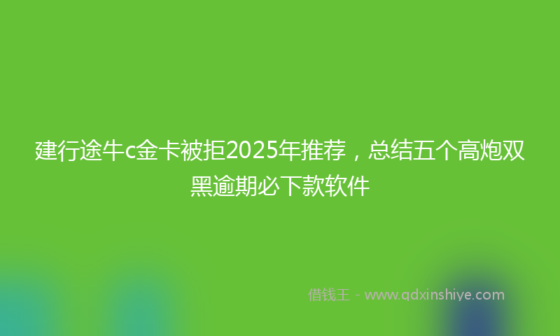 建行途牛c金卡被拒2025年推荐，总结五个高炮双黑逾期必下款软件
