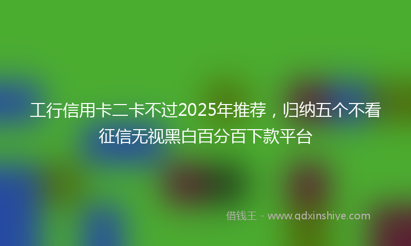 工行信用卡二卡不过2025年推荐，归纳五个不看征信无视黑白百分百下款平台
