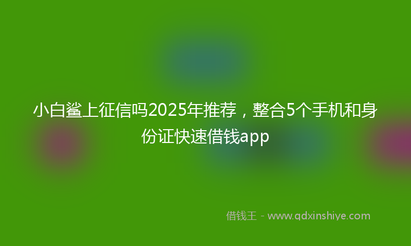 小白鲨上征信吗2025年推荐，整合5个手机和身份证快速借钱app