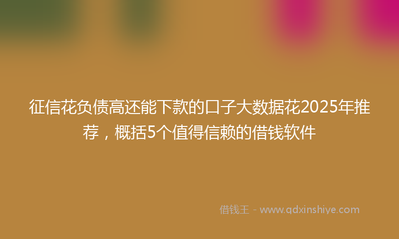 征信花负债高还能下款的口子大数据花2025年推荐，概括5个值得信赖的借钱软件