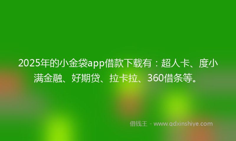 2025年的小金袋app借款下载有：超人卡、度小满金融、好期贷、拉卡拉、360借条等。