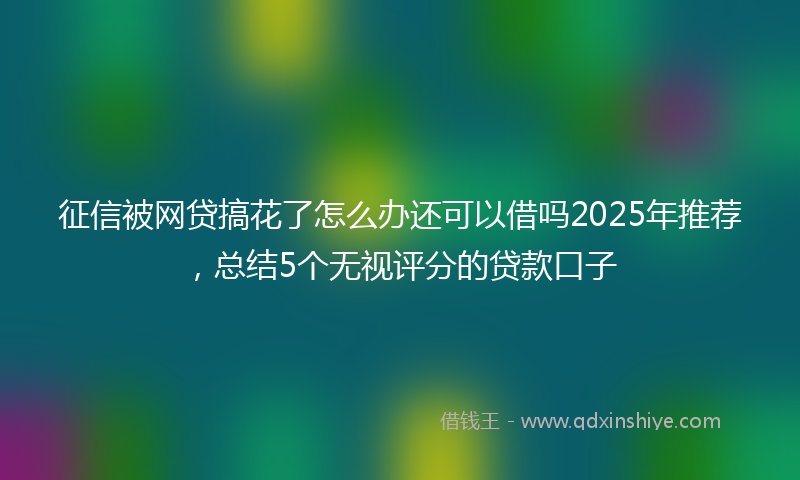 征信被网贷搞花了怎么办还可以借吗2025年推荐，总结5个无视评分的贷款口子