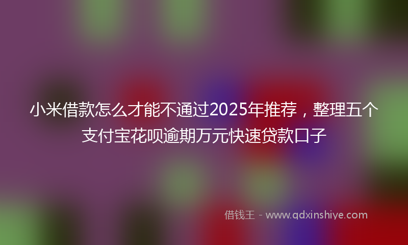 小米借款怎么才能不通过2025年推荐，整理五个支付宝花呗逾期万元快速贷款口子