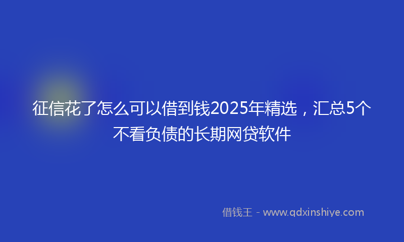征信花了怎么可以借到钱2025年精选，汇总5个不看负债的长期网贷软件