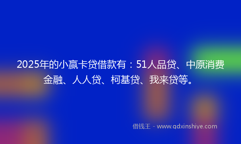2025年的小赢卡贷借款有：51人品贷、中原消费金融、人人贷、柯基贷、我来贷等。