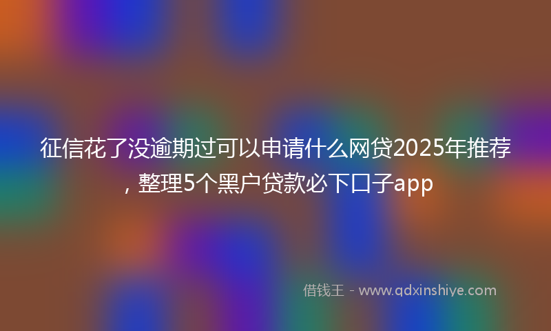 征信花了没逾期过可以申请什么网贷2025年推荐，整理5个黑户贷款必下口子app