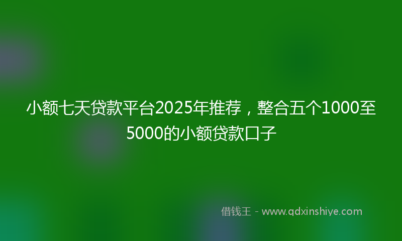 小额七天贷款平台2025年推荐，整合五个1000至5000的小额贷款口子