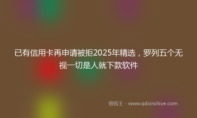已有信用卡再申请被拒2025年精选，罗列五个无视一切是人就下款软件