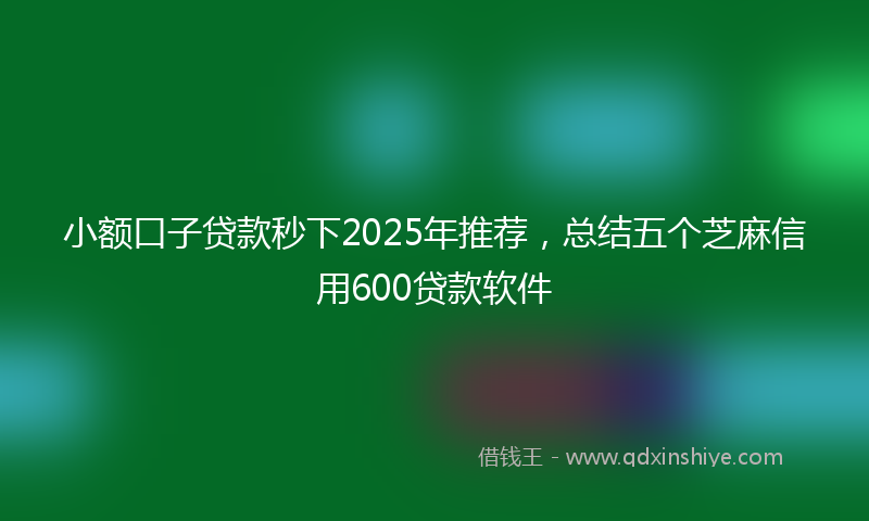 小额口子贷款秒下2025年推荐，总结五个芝麻信用600贷款软件