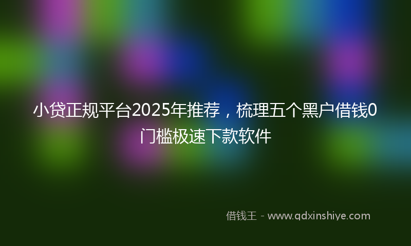 小贷正规平台2025年推荐，梳理五个黑户借钱0门槛极速下款软件
