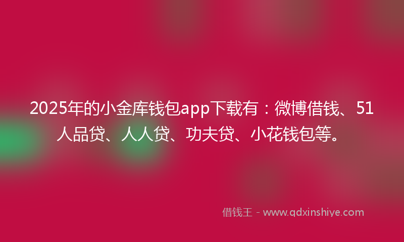 2025年的小金库钱包app下载有：微博借钱、51人品贷、人人贷、功夫贷、小花钱包等。
