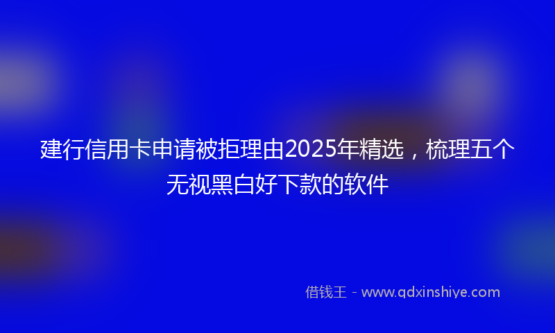 建行信用卡申请被拒理由2025年精选，梳理五个无视黑白好下款的软件