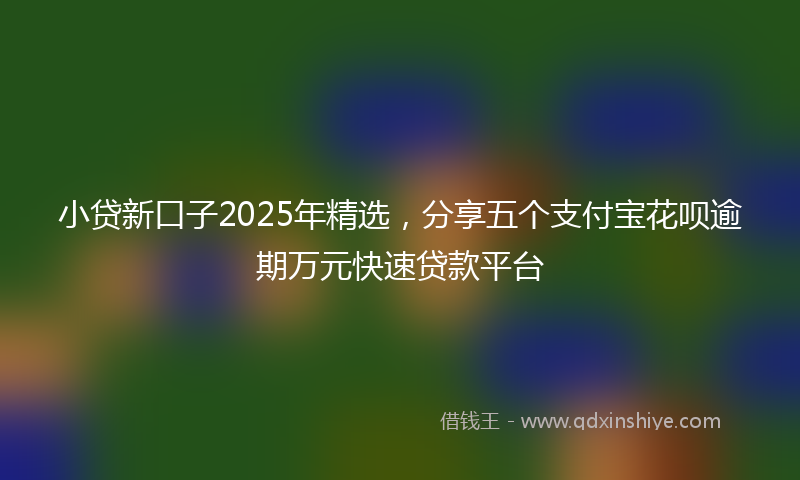 小贷新口子2025年精选，分享五个支付宝花呗逾期万元快速贷款平台