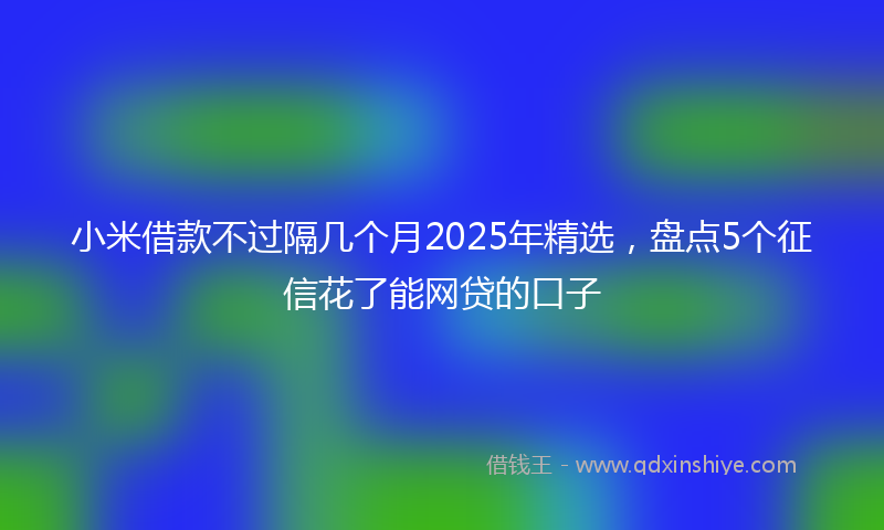 小米借款不过隔几个月2025年精选，盘点5个征信花了能网贷的口子