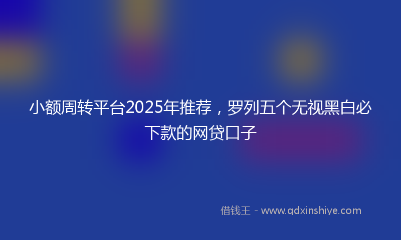 小额周转平台2025年推荐，罗列五个无视黑白必下款的网贷口子