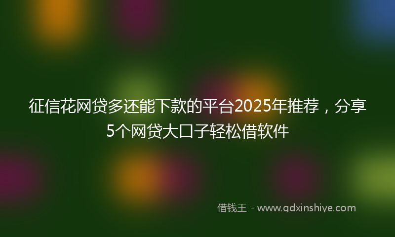 征信花网贷多还能下款的平台2025年推荐，分享5个网贷大口子轻松借软件