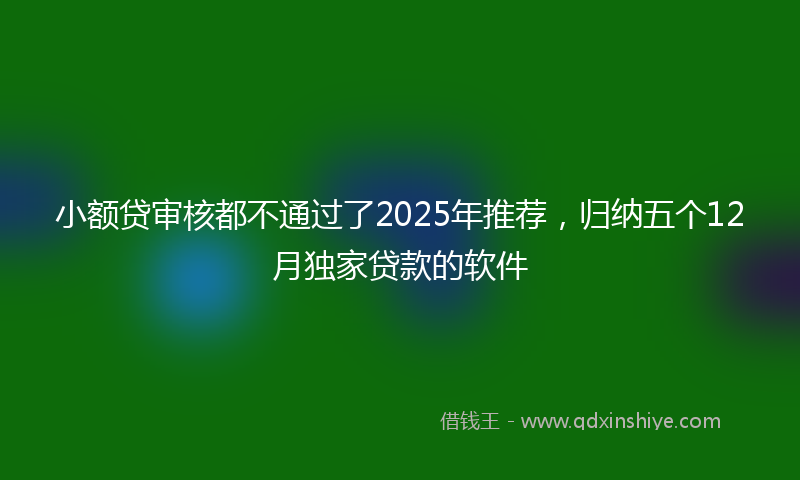 小额贷审核都不通过了2025年推荐，归纳五个12月独家贷款的软件