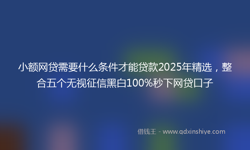小额网贷需要什么条件才能贷款2025年精选，整合五个无视征信黑白100%秒下网贷口子