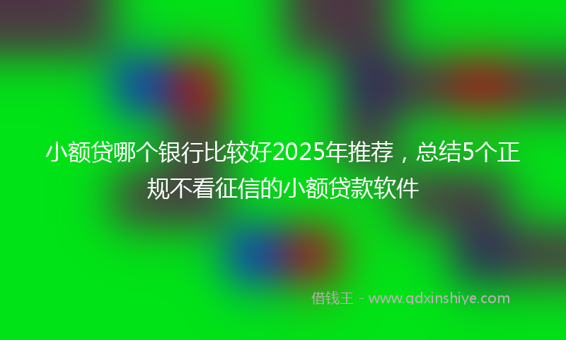 小额贷哪个银行比较好2025年推荐，总结5个正规不看征信的小额贷款软件