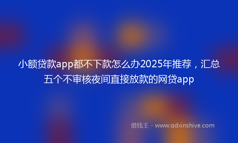 小额贷款app都不下款怎么办2025年推荐，汇总五个不审核夜间直接放款的网贷app